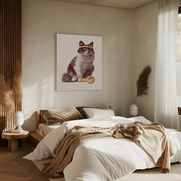Retro Tennis Cat | Canvas - Room Interior 2