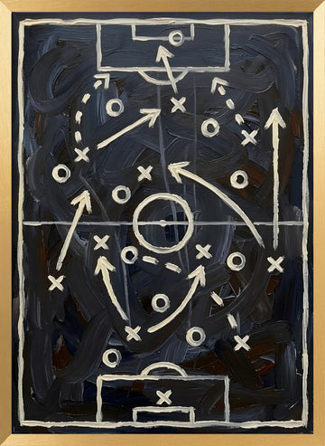 Football Play Diagram | Poster - Gold Frame Interior