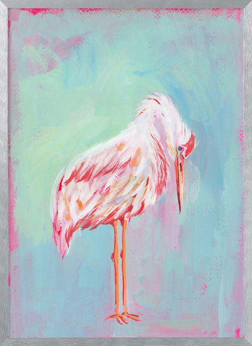 Gentle Pink Ibis | Poster - Silver Frame Interior