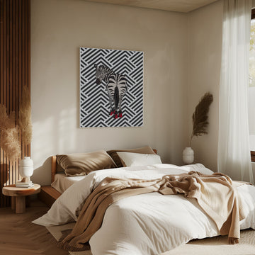 Zebra In Red Heels | Canvas - Room Interior 2
