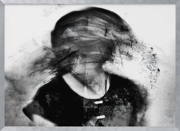 Abstract Fragmented Portrait | Poster - Silver Frame Interior