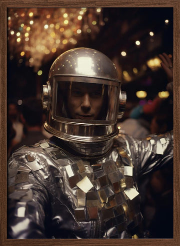 Futuristic Disco Man | Poster - Walnut Frame Interior