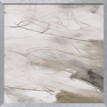 Subtle Grey Abstract | Poster - Silver Frame Interior