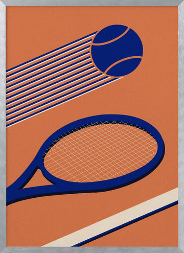 Tennis 80s | Poster - Silver Frame Interior
