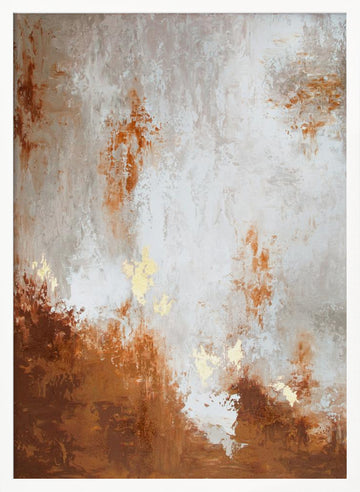Golden Earth Abstract | Poster - White Frame Interior