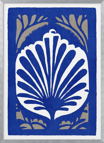 Elegant Blue Shell | Poster - Silver Frame Interior