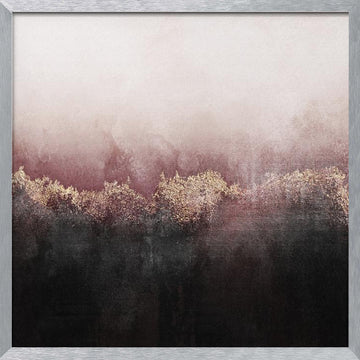 Golden Forest Mist | Poster - Silver Frame Interior