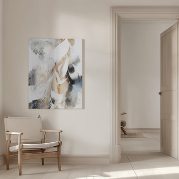 Golden Abstract Flow | Canvas - Room Interior 1