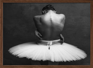 Graceful Ballerina Back | Poster - Walnut Frame Interior