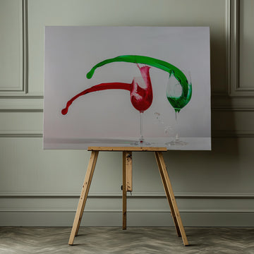 Vibrant Wine Splash | Canvas - Room Interior 1