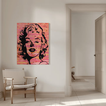 Marilyn Monroe Pink Lotus | Canvas - Room Interior 1