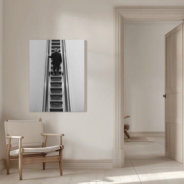 Solitary Escalator Climb | Canvas - Room Interior 1