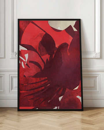Vibrant Crimson Petals | Poster - Room Interior 1