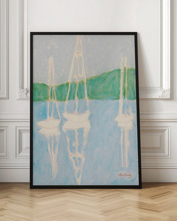 Calm Sailboat Reflections | Poster - Room Interior 1