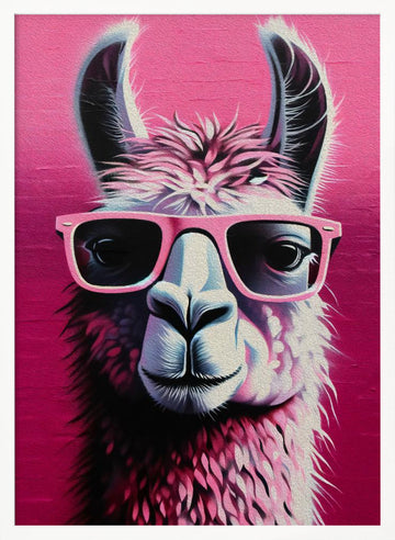 Pink Llama Shades | Poster - White Frame Interior