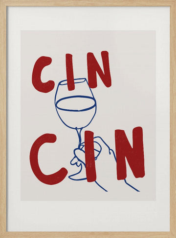 Cheers in Lines | Poster - Wood Frame Interior