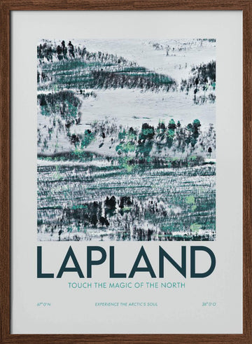 Lapland Winter Landscape | Poster - Walnut Frame Interior