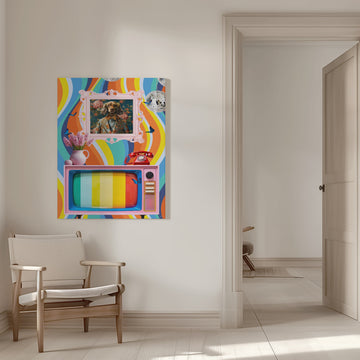 Dapper Dog Eclectic Scene | Canvas - Room Interior 1