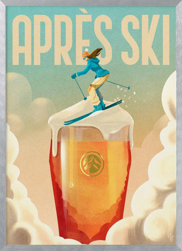 Après Ski Beer Fun | Poster - Silver Frame Interior
