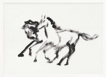 Dynamic Running Horses | Poster - White Frame Interior