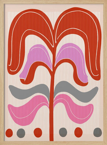 Abstract Floral Design | Poster - Wood Frame Interior