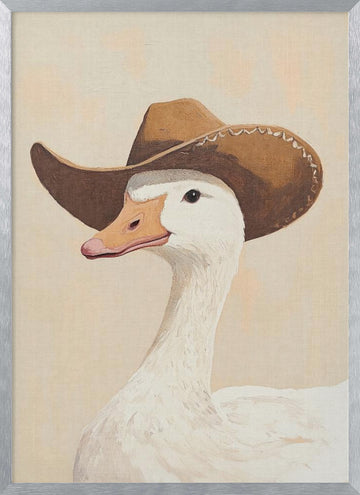 Cowboy Goose | Poster - Silver Frame Interior
