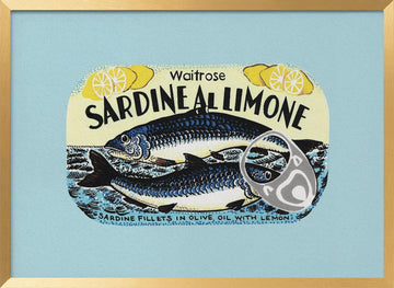 Lemon Sardine Can | Poster - Gold Frame Interior