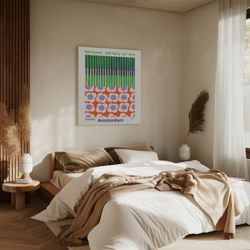 Retro Floral Stripes | Canvas - Room Interior 2