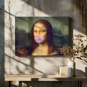 Mona Lisa Bubble Gum | Canvas - Room Interior 2