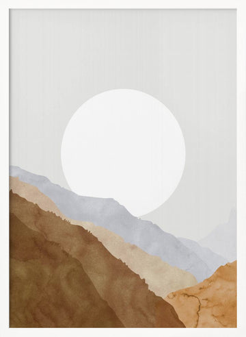 Watercolor Mountain Horizon | Poster - White Frame Interior
