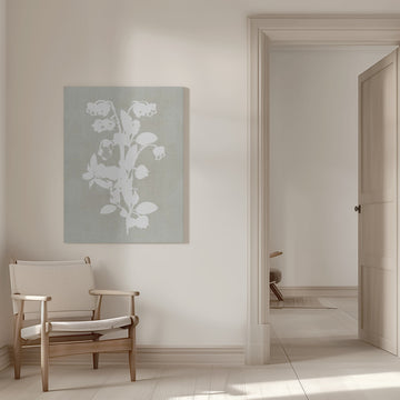White Botanical Blooms | Canvas - Room Interior 1