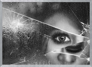 Eye Through Broken Glass | Poster - Silver Frame Interior
