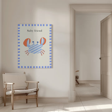 Salty Friend Crab | Canvas - Room Interior 1