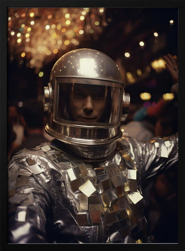 Futuristic Disco Man | Poster - Black Metal Frame Interior