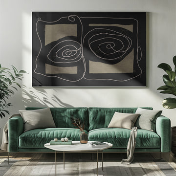 Dark Abstract Spirals | Poster - Room Interior 1