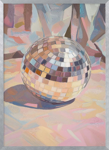 Pastel Disco Ball | Poster - Silver Frame Interior