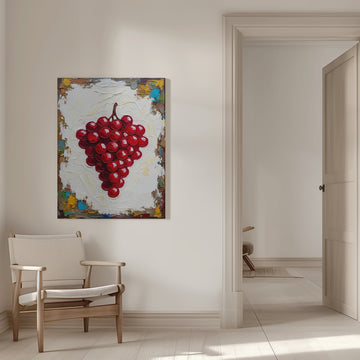 Vibrant Red Grapes | Canvas - Room Interior 1