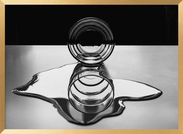 Monochrome Spilled Water | Poster - Gold Frame Interior