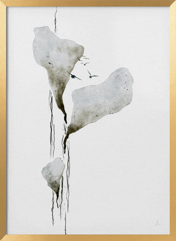 Melting Ice And Birds | Poster - Gold Frame Interior