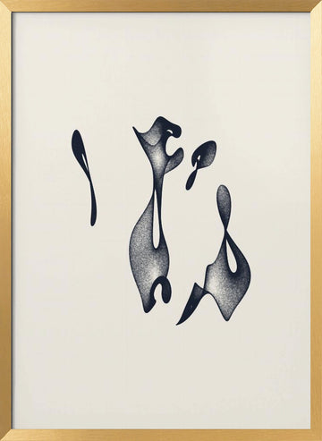 Fluid Ink Shapes | Poster - Gold Frame Interior