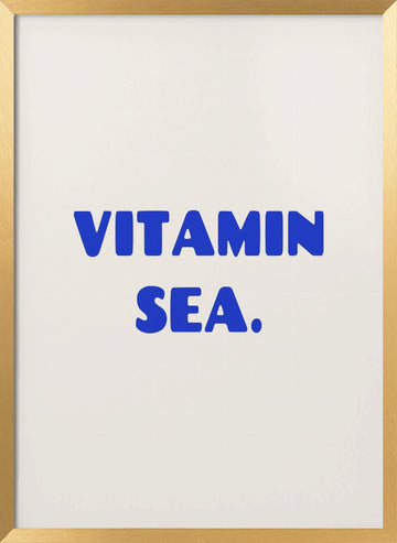 Vitamin Sea Ocean Blue | Poster - Gold Frame Interior