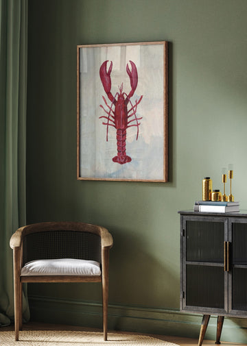Vibrant Red Lobster | Poster - Room Interior 2