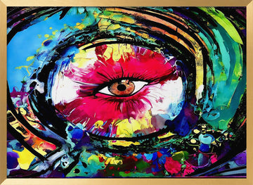 Vibrant Abstract Eye | Poster - Gold Frame Interior