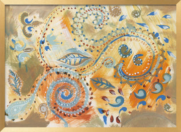 Vibrant Bohemian Paisley Swirls | Poster - Gold Frame Interior
