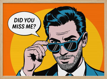 Confident Pop Art Man | Poster - Wood Frame Interior