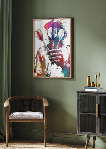 Vibrant Darts Player | Poster - Room Interior 2