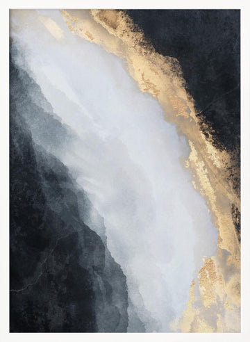 Golden Black Flow | Poster - White Frame Interior