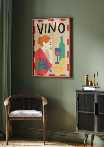 Vino Woman Still Life | Poster - Room Interior 2