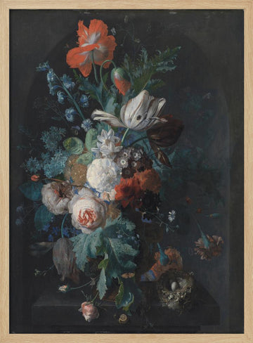 Vase With Flowers By Jan Van Huysum | Poster - Wood Frame Interior