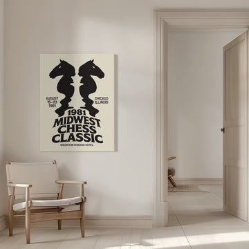 Strategic Chess Knights Illusion | Canvas - Room Interior 1